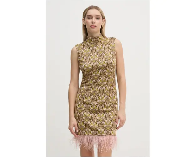 Gaudi rochie culoarea bej, mini, mulata, 421FD14001