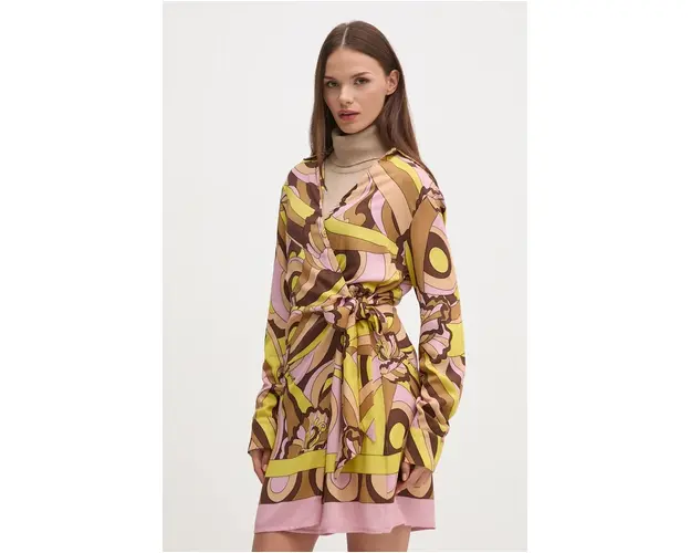 Gaudi rochie culoarea galben, mini, drept, 421FD15013