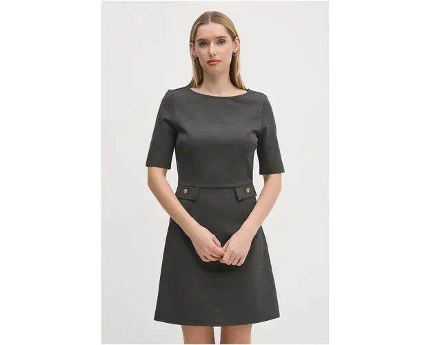 Gaudi rochie culoarea gri, mini, drept, 421BD14006