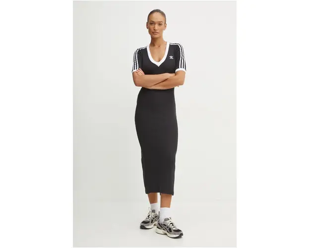 adidas Originals rochie culoarea negru, maxi, mulata, IX6962