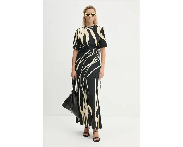 Nanushka rochie BRANTLEY culoarea negru, maxi, evazati, NW24PFBS20199