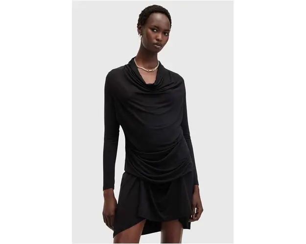 AllSaints rochie AMEI DRESS culoarea negru, mini, drept, W022DB