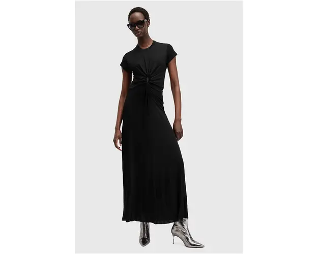 AllSaints rochie XYLIA DRESS culoarea negru, maxi, drept, W095DB