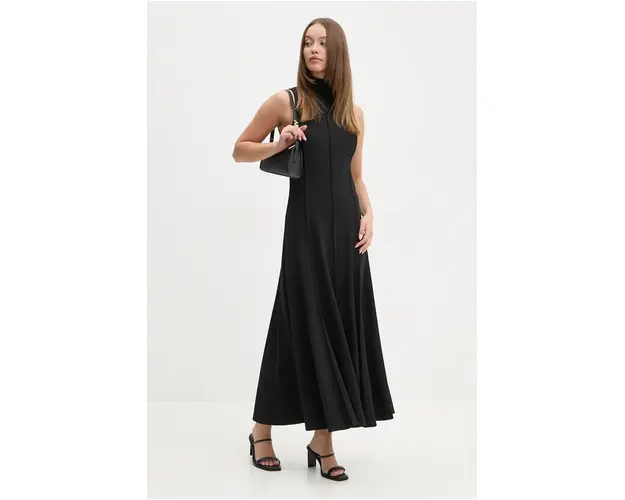 Sandro Ferrone rochie culoarea negru, maxi, evazati, SFS23YBEBOTTONE