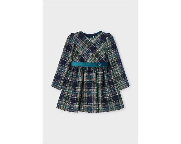 Mayoral rochie din amestec de lana pentru copii culoarea verde, mini, evazati, 4911