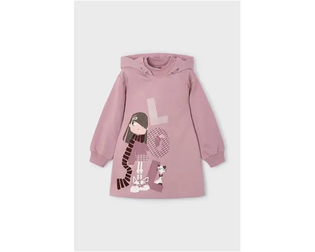 Mayoral rochie fete culoarea roz, mini, drept, 4930