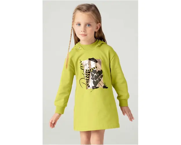 Mayoral rochie fete culoarea verde, mini, drept, 4930