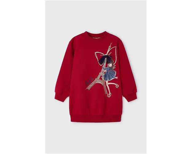 Mayoral rochie fete culoarea rosu, mini, drept, 4933