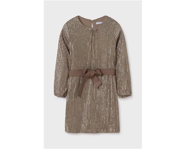 Mayoral rochie fete culoarea bej, mini, drept, 7980