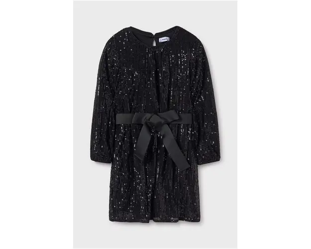 Mayoral rochie fete culoarea negru, mini, drept, 7980