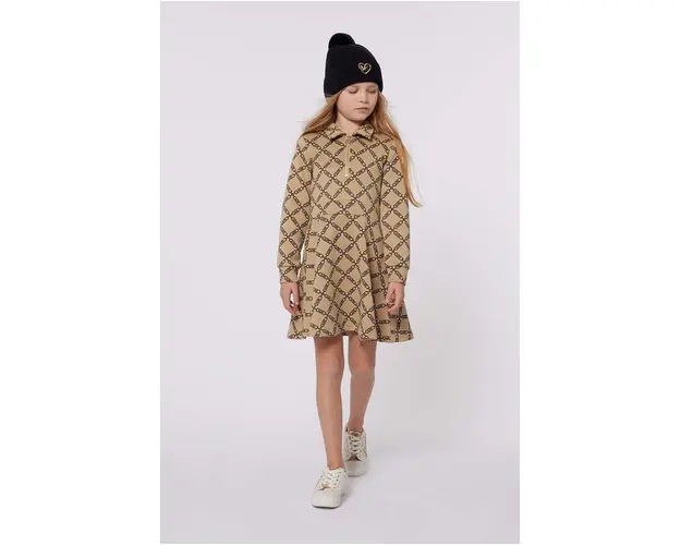 Michael Kors rochie fete culoarea bej, mini, evazati, R30164