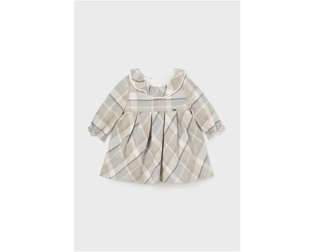 Mayoral Newborn rochie bebe culoarea bej, mini, evazati, 2808