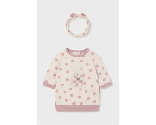 Mayoral Newborn rochie bebe culoarea roz, mini, drept, 2812