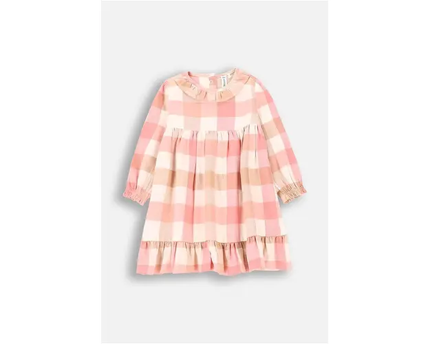 Coccodrillo rochie din bumbac pentru bebelusi culoarea alb, mini, evazati, FLOWERS GIRL NEWBORN
