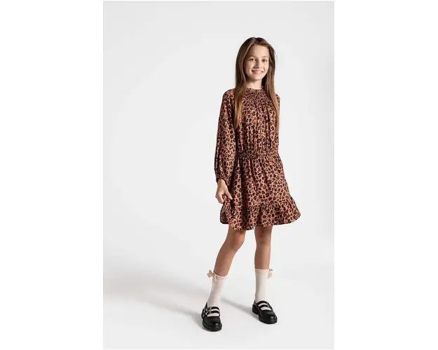 Coccodrillo rochie fete culoarea portocaliu, mini, evazati, RODEO GIRL JUNIOR