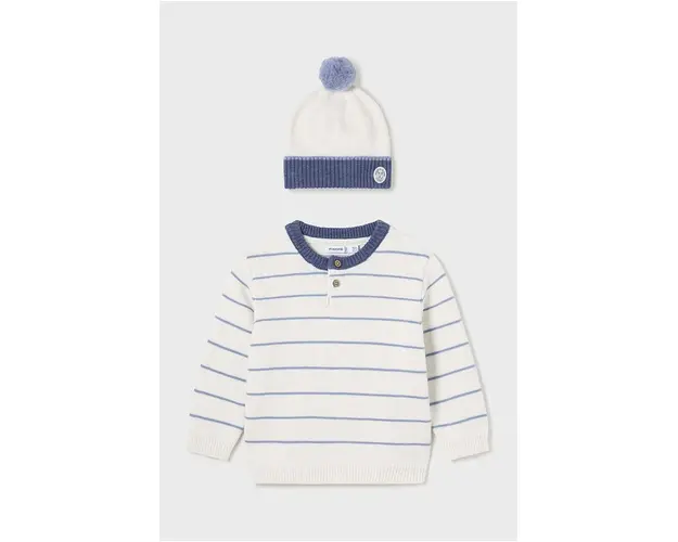 Mayoral set pentru copii - pulover si palarie culoarea bej, 2312