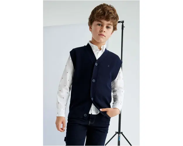 Mayoral vesta din amestec de lana pentru copii culoarea albastru marin, light, 7395