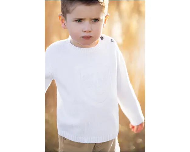 Tartine et Chocolat pulover de lana pentru copii culoarea bej, TZ18131