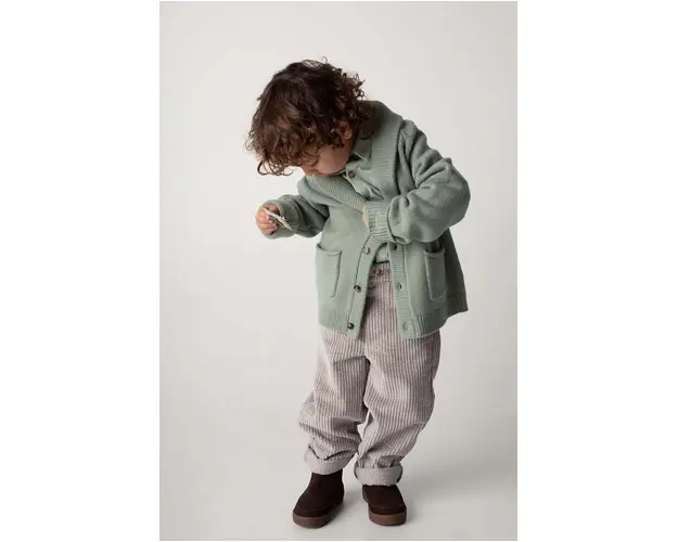 Donsje cardigan de lana pentru copii Kicher Merino Wool Cardigan culoarea verde, 4090400