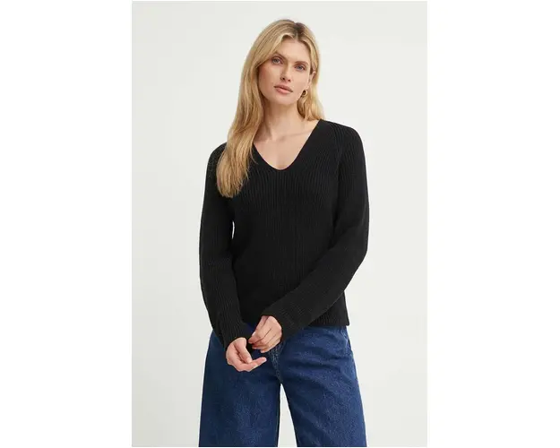 Marc O'Polo pulover de bumbac culoarea negru, 406605960097