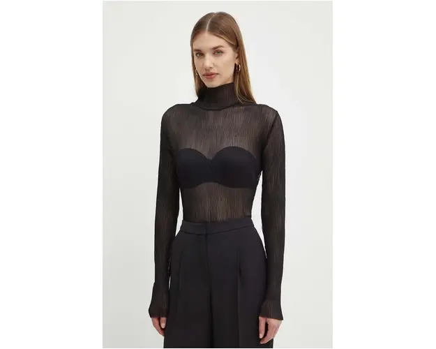 BOSS longsleeve culoarea negru, cu turtleneck, 50521729