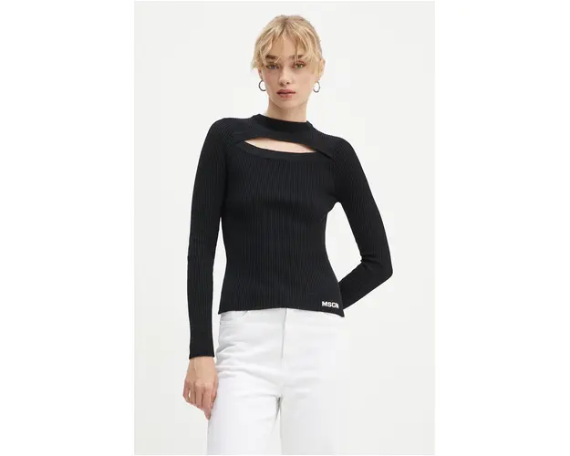 MSGM pulover femei, culoarea negru, light, 3741MDM227.247783