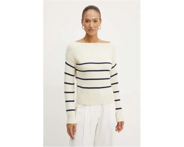 Weekend Max Mara pulover femei, culoarea bej, 2425366221600
