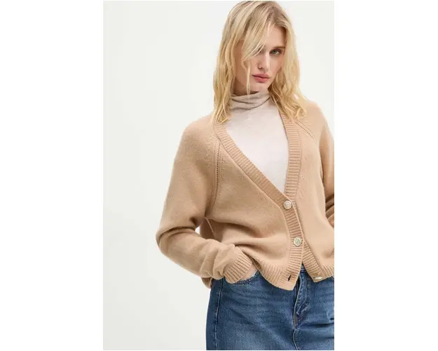 BA&SH cardigan din casmir culoarea bej, 1H24CARI