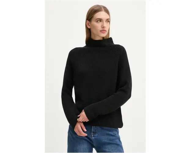 Marc O'Polo pulover de bumbac culoarea negru, cu turtleneck, 409605960009