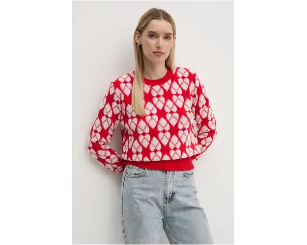 United Colors of Benetton pulover din amestec de lana femei, culoarea rosu, 1032E10BI