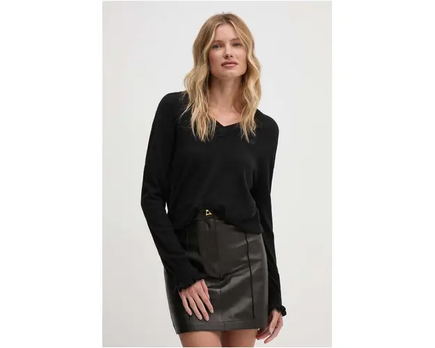 Dkny pulover din amestec de lana femei, culoarea negru, light, D2G4A151