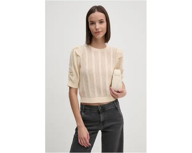 Dkny pulover femei, culoarea bej, DJ4R0343