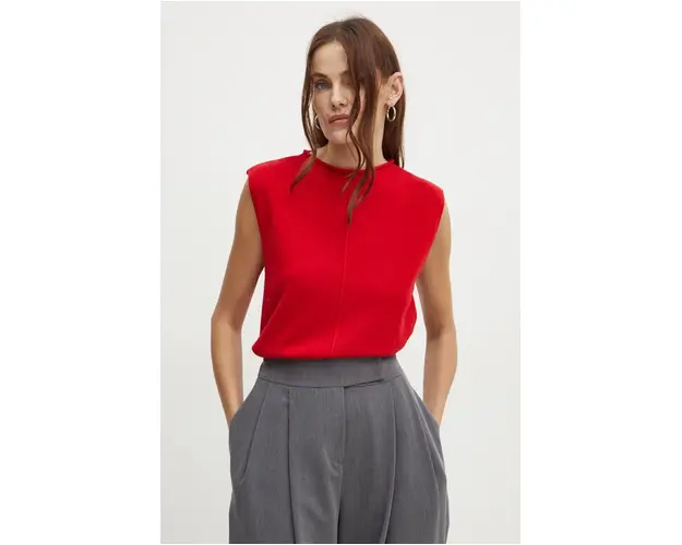 Marella vesta de lana culoarea rosu, light, 2423366171200