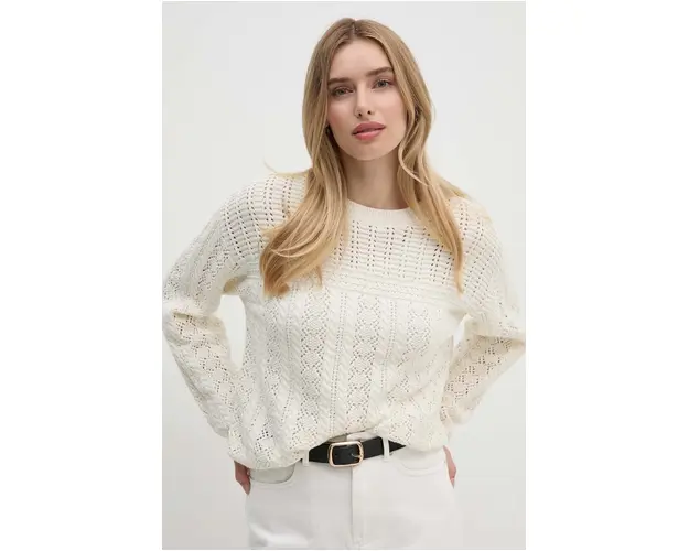 Pepe Jeans pulover de bumbac ISADORA culoarea bej, light, PL702159