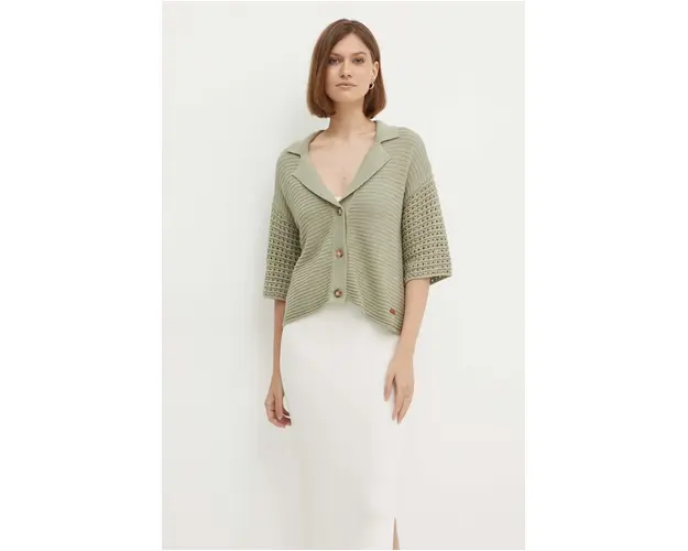 Pepe Jeans cardigan ISY POLO femei, culoarea verde, PL702161