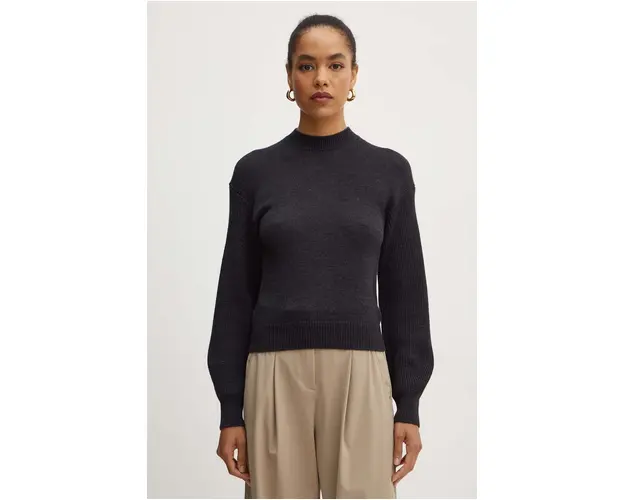 Max Mara Leisure pulover de lana femei, culoarea gri, light, 2426366198600