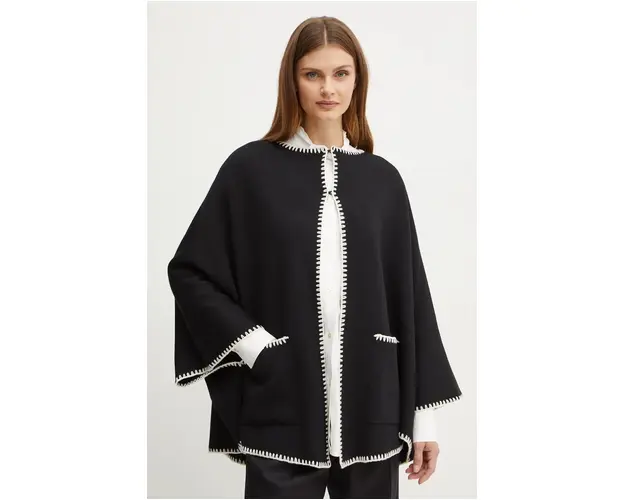 Luisa Spagnoli cardigan din lana MEGLIO culoarea negru, light, 58467
