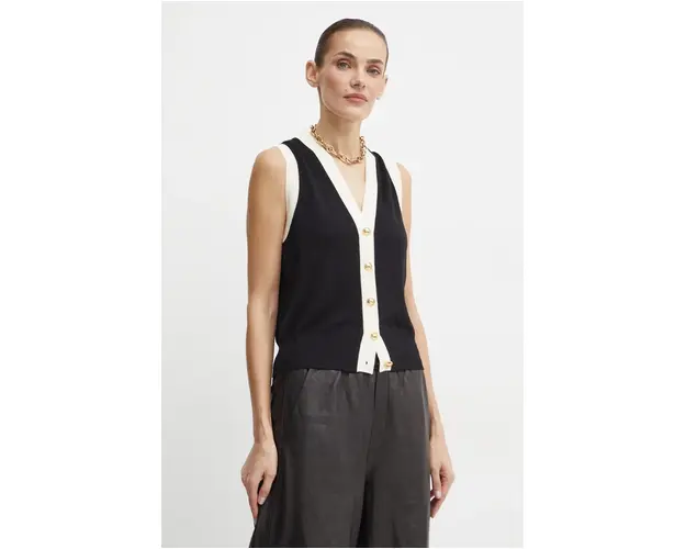 Luisa Spagnoli vesta MONGIOVINO culoarea negru, light, 58406