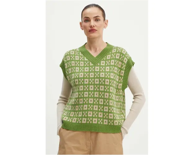 Weekend Max Mara vesta de lana culoarea verde, 2425356042600
