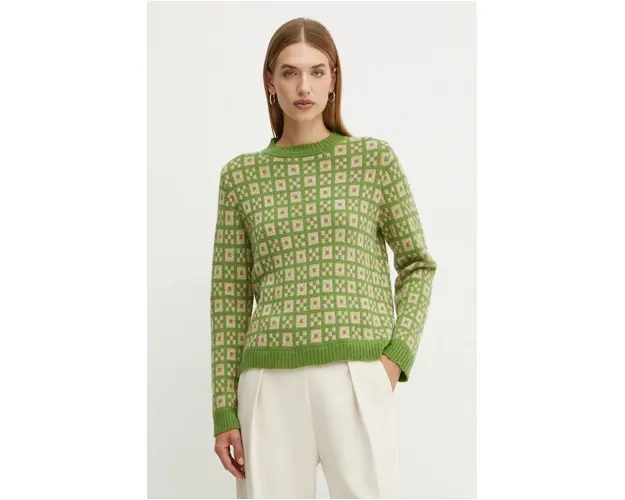 Weekend Max Mara pulover de lana femei, culoarea verde, light, 2425366232600