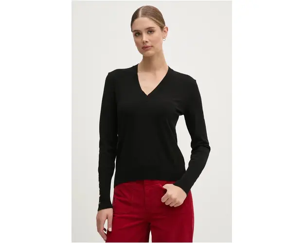 United Colors of Benetton pulover femei, culoarea negru, light, 104HD402A
