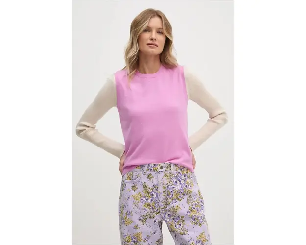 United Colors of Benetton vesta de lana culoarea violet, light, 1002D10D1