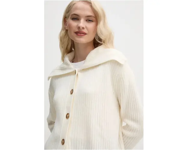 Pepe Jeans cardigan din amestec de lana IRMA CARDIGAN culoarea bej, PL702189