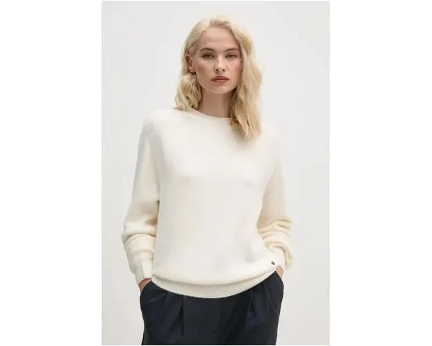 Pepe Jeans pulover din amestec de lana IRMA CREW NECK femei, culoarea bej, light, PL702192
