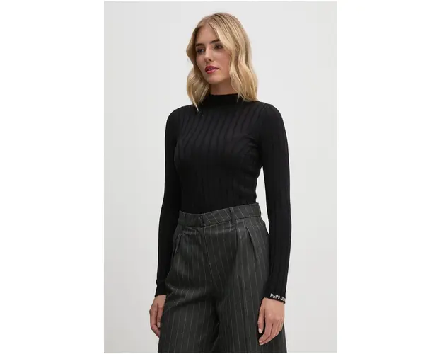 Pepe Jeans pulover IZABEL TURTLENECK femei, culoarea negru, PL702224