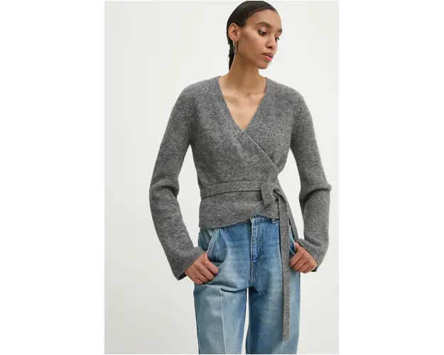 Marc O'Polo cardigan din lana DENIM culoarea gri, 5000005141