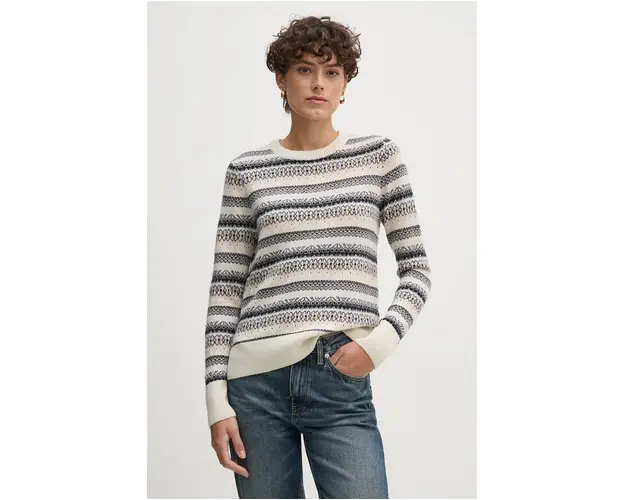 Barbour pulover de lana femei, culoarea bej, light, LKN1424