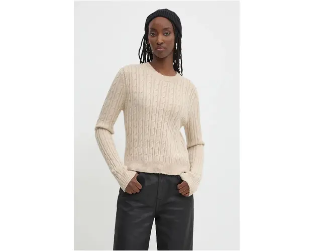 Superdry pulover femei, culoarea bej, W6110565A-C2X