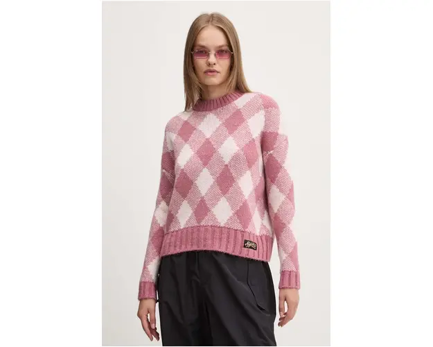 Superdry pulover femei, culoarea roz, W6110574A-2YX