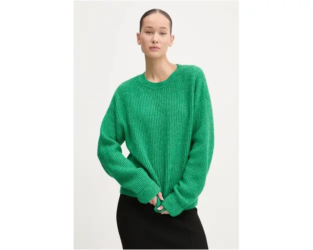 Superdry pulover din amestec de lana femei, culoarea verde, W6110579A-B7O